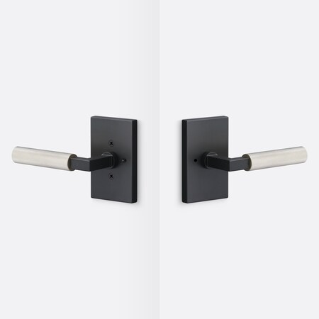 Sure-Loc Hardware Sure-Loc Hardware Levanto Privacy Rosette, Flat Black, Knurled Grip in Nickel LV102 FBL GRIP-KN NI